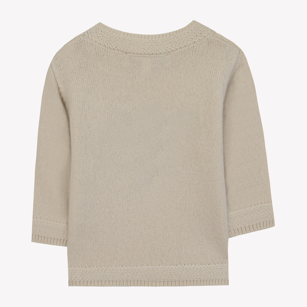 Beige Chiné / Pull - Beige Chiné Motif Jacquard
