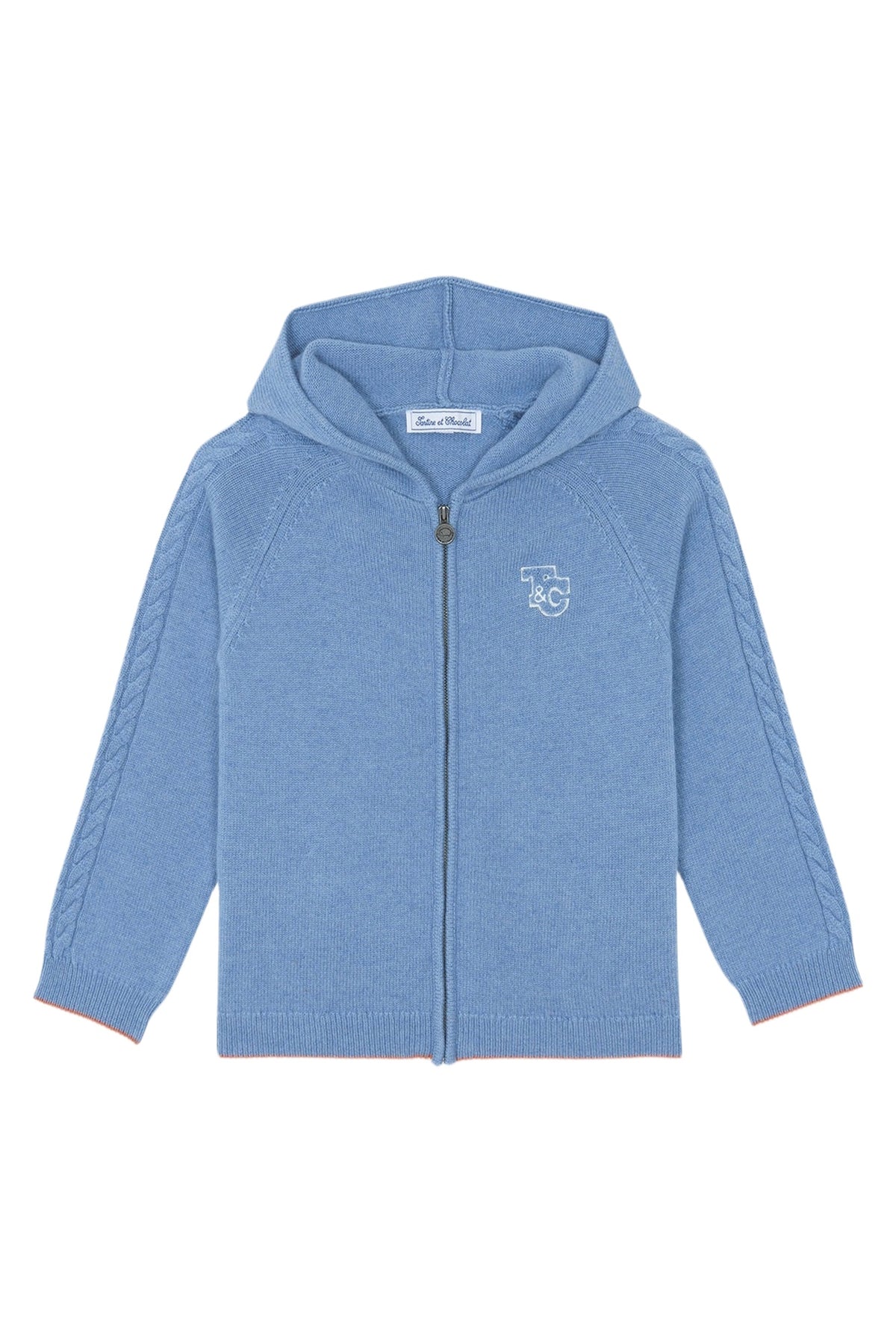 Gilet - Bleu grisé chiné signature TC