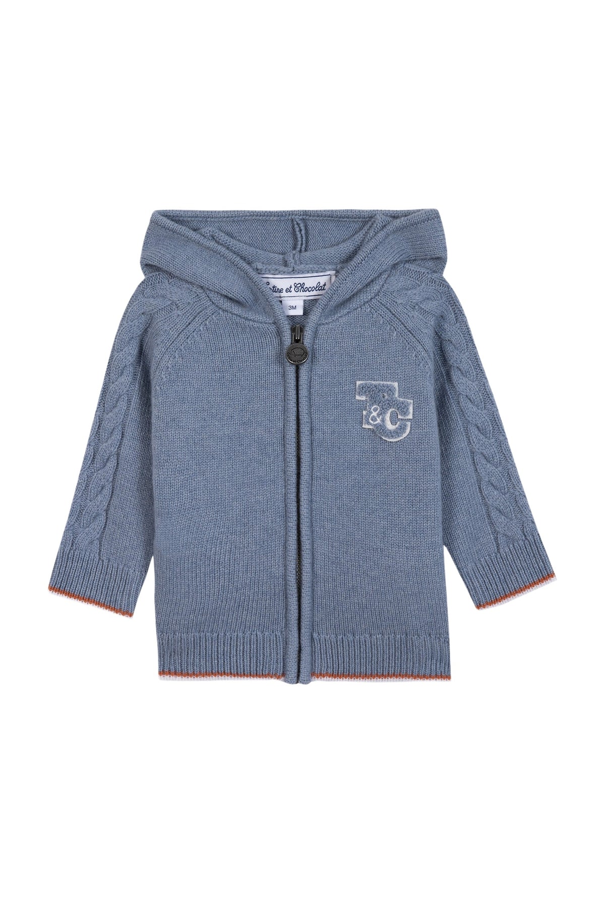 Gilet - Bleu grisé chiné signature TC