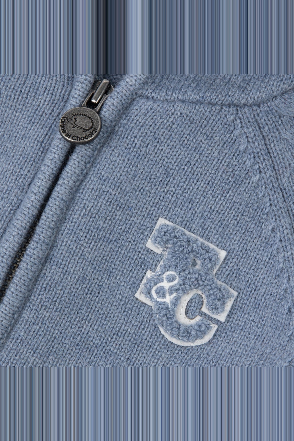 Gilet petit robot en coton - Bleu grisé