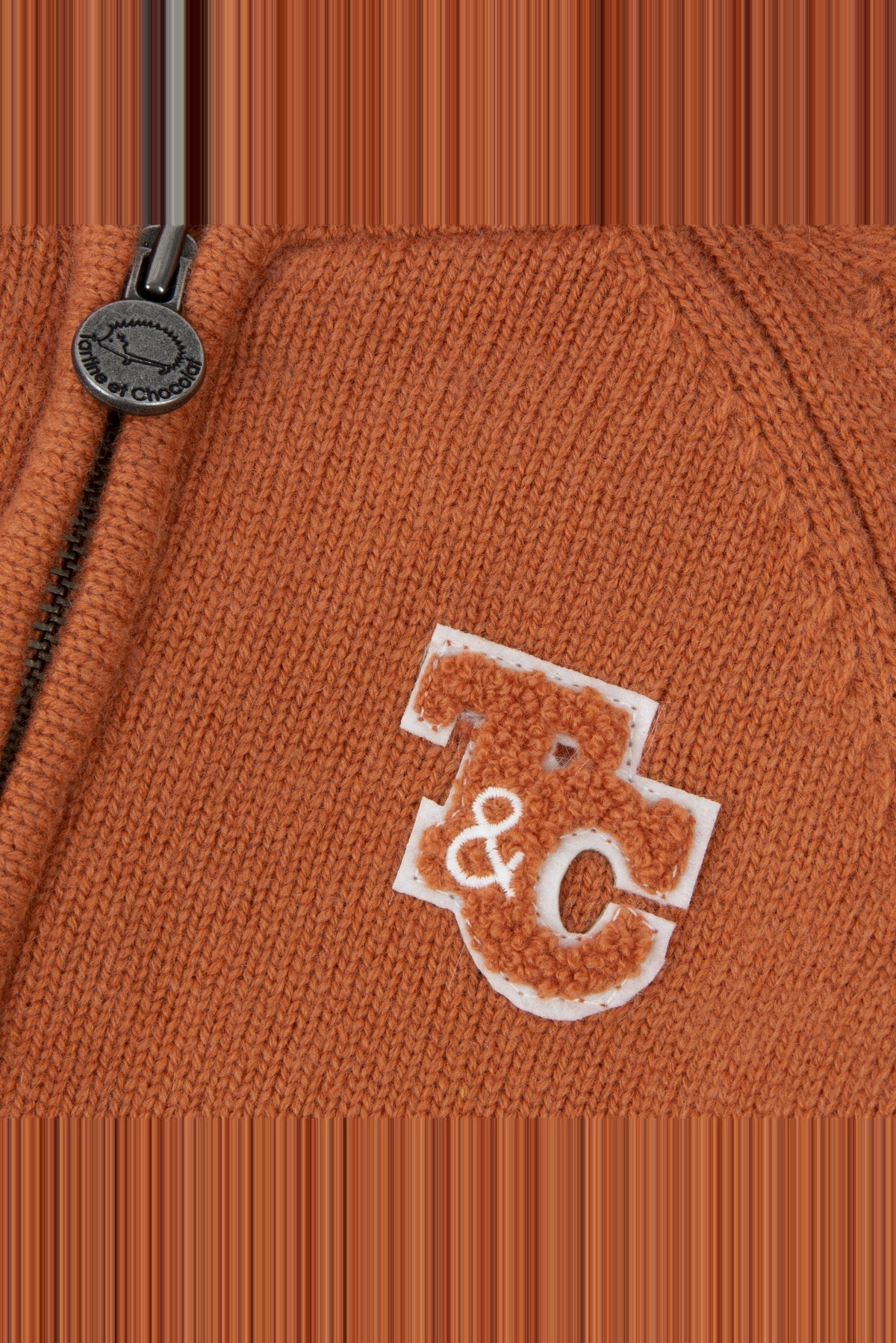 Gilet petit robot en laine - Terracotta