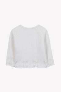 Cardigan jardin d'hiver en laine - Nacre