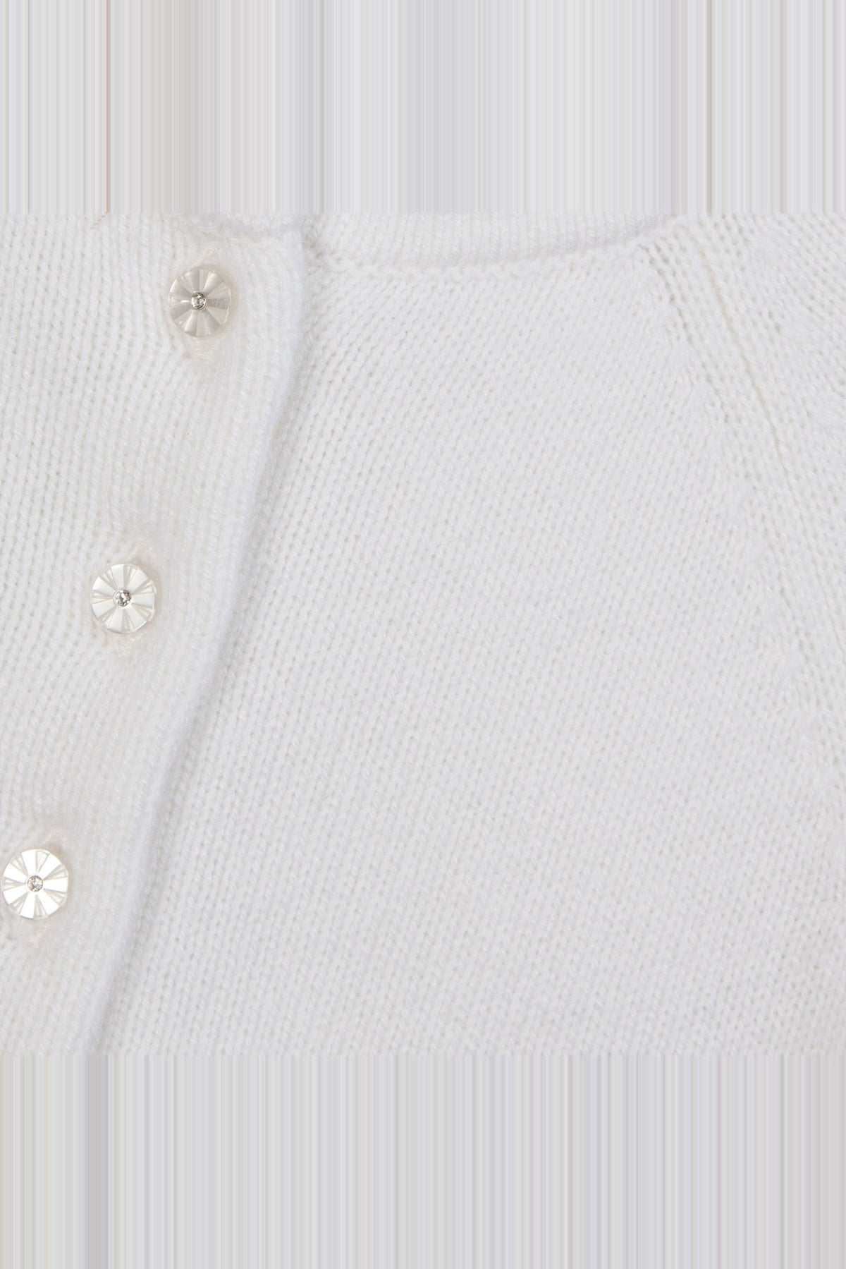 Cardigan jardin d'hiver en laine - Nacre