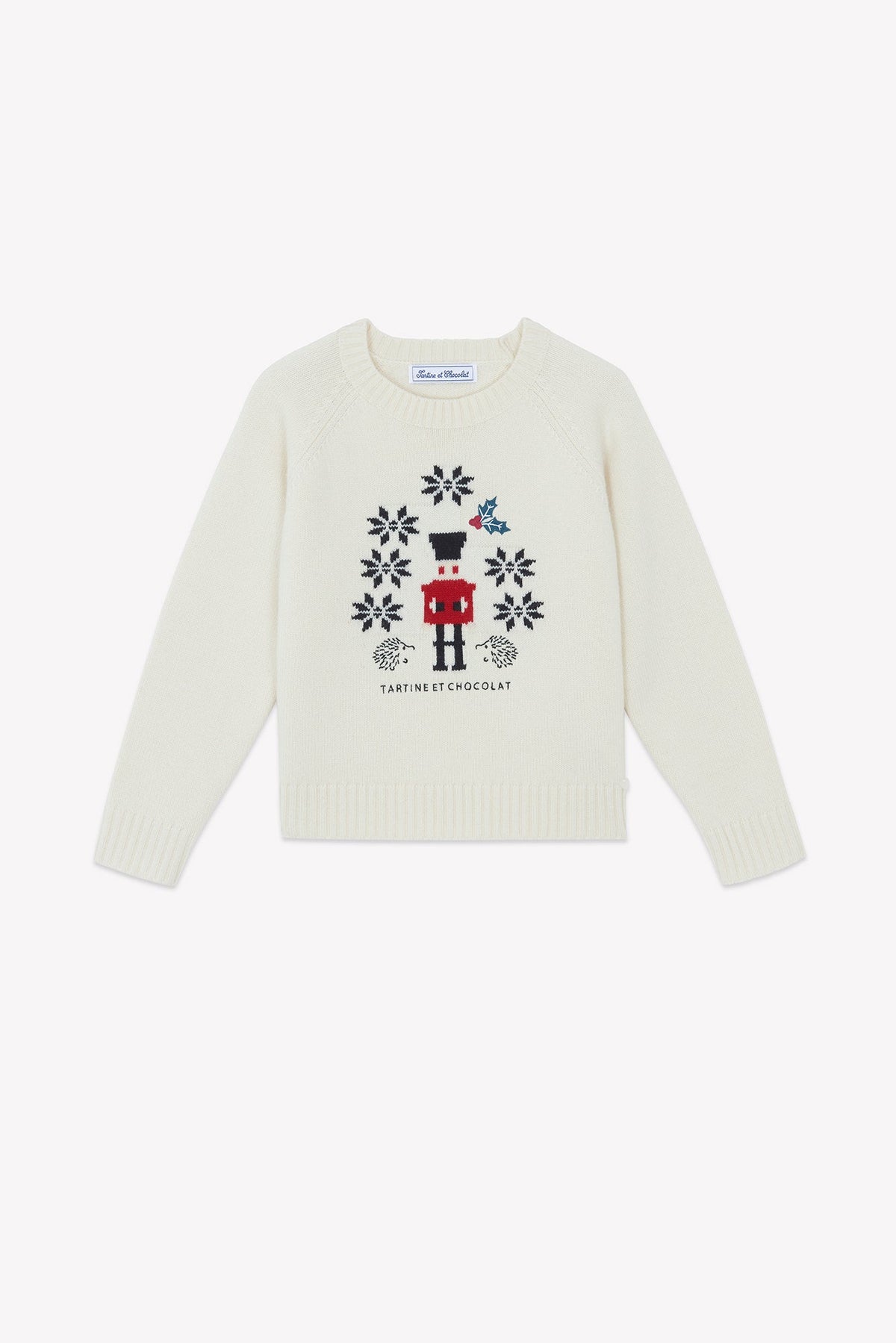 ZNO PICS // Pull - Ecru broderie casse noisette