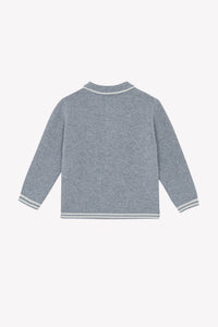 Gris Chiné Moyen / Pull - Gris Chiné Col Pointu