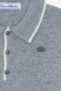 Gris Chiné Moyen / Pull - Gris Chiné Col Pointu