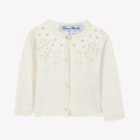 Cardigan - Ecru broderie flocons