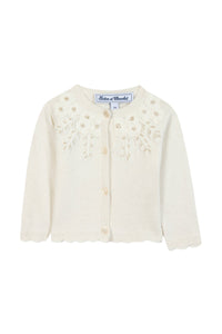 Cardigan - Ecru broderie flocons