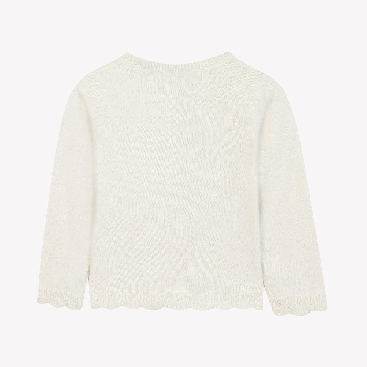Cardigan - Ecru broderie flocons