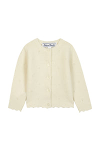 Cardigan - Ecru 100% cachemire