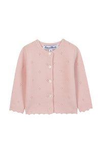 Cardigan - Rose pâle 100% cachemire