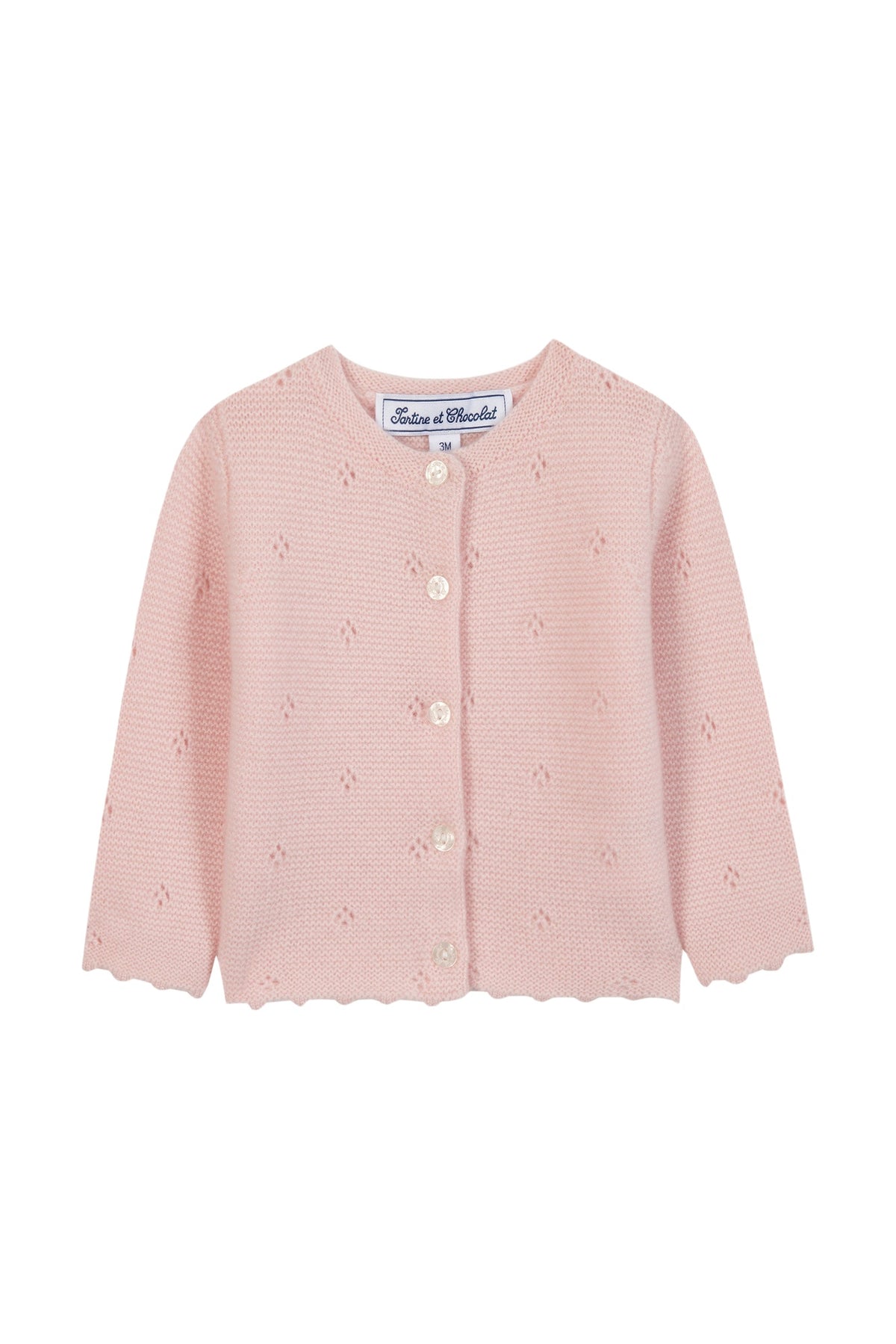 Cardigan - Rose pâle 100% cachemire