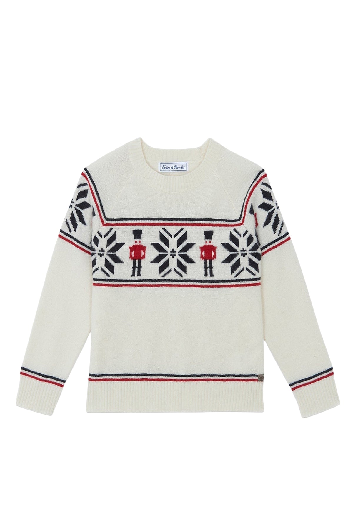 Pull capsule noel en laine - Nacre