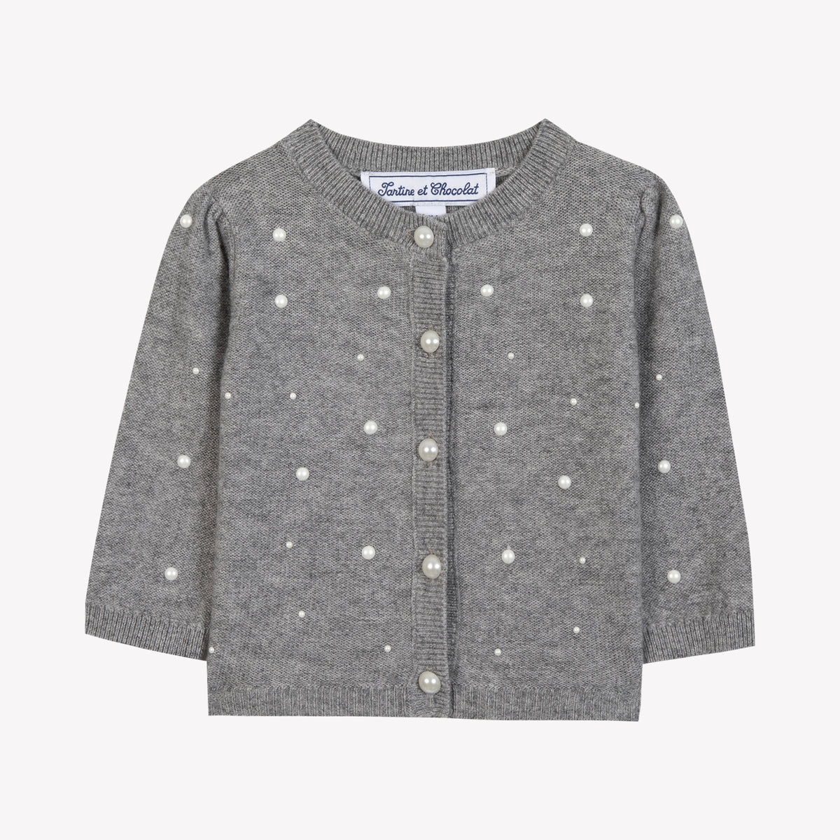 Gris Moyen Chiné / Cardigan - Gris Chiné Perles