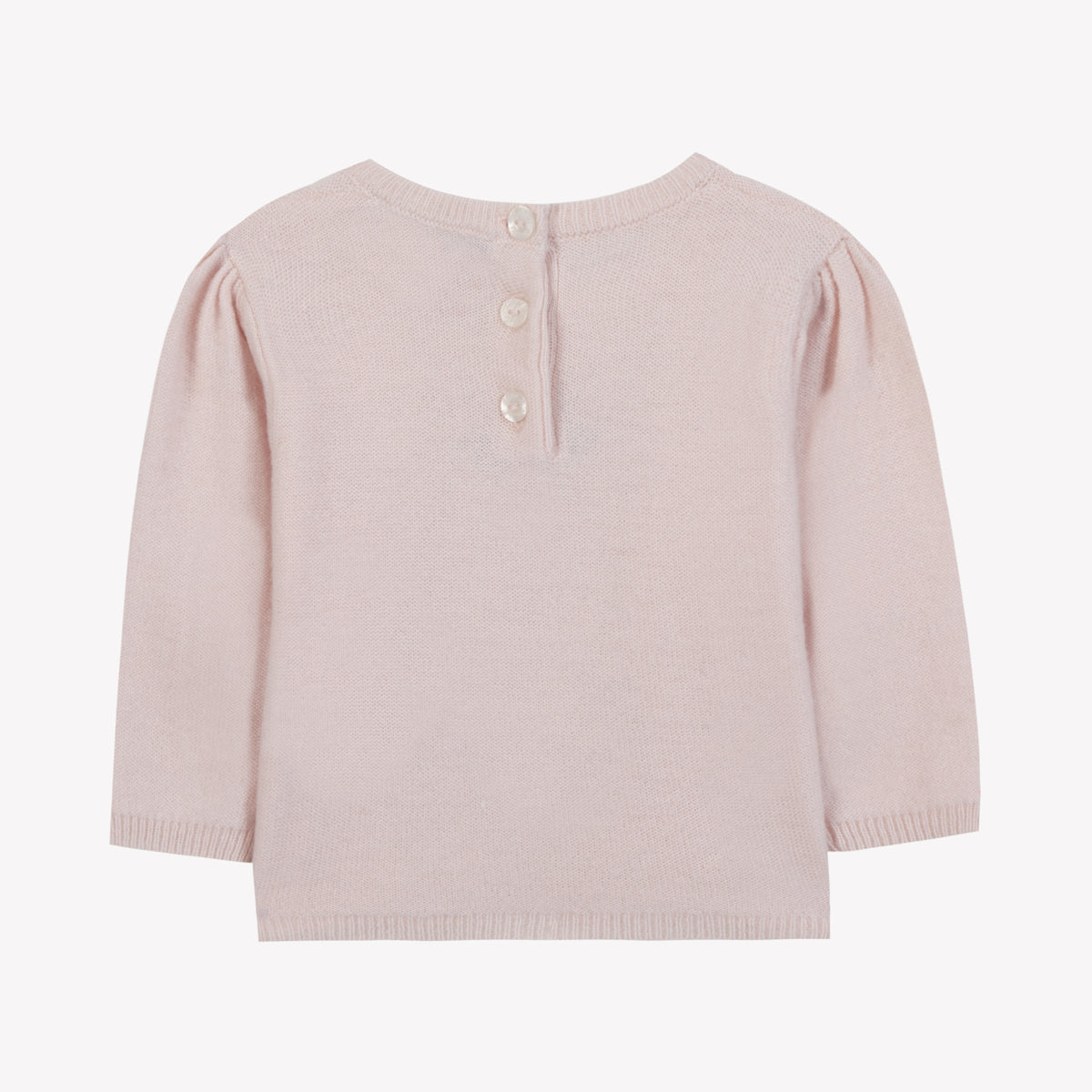 Rose / Pull - Rose Pâle Broderie Fleurs