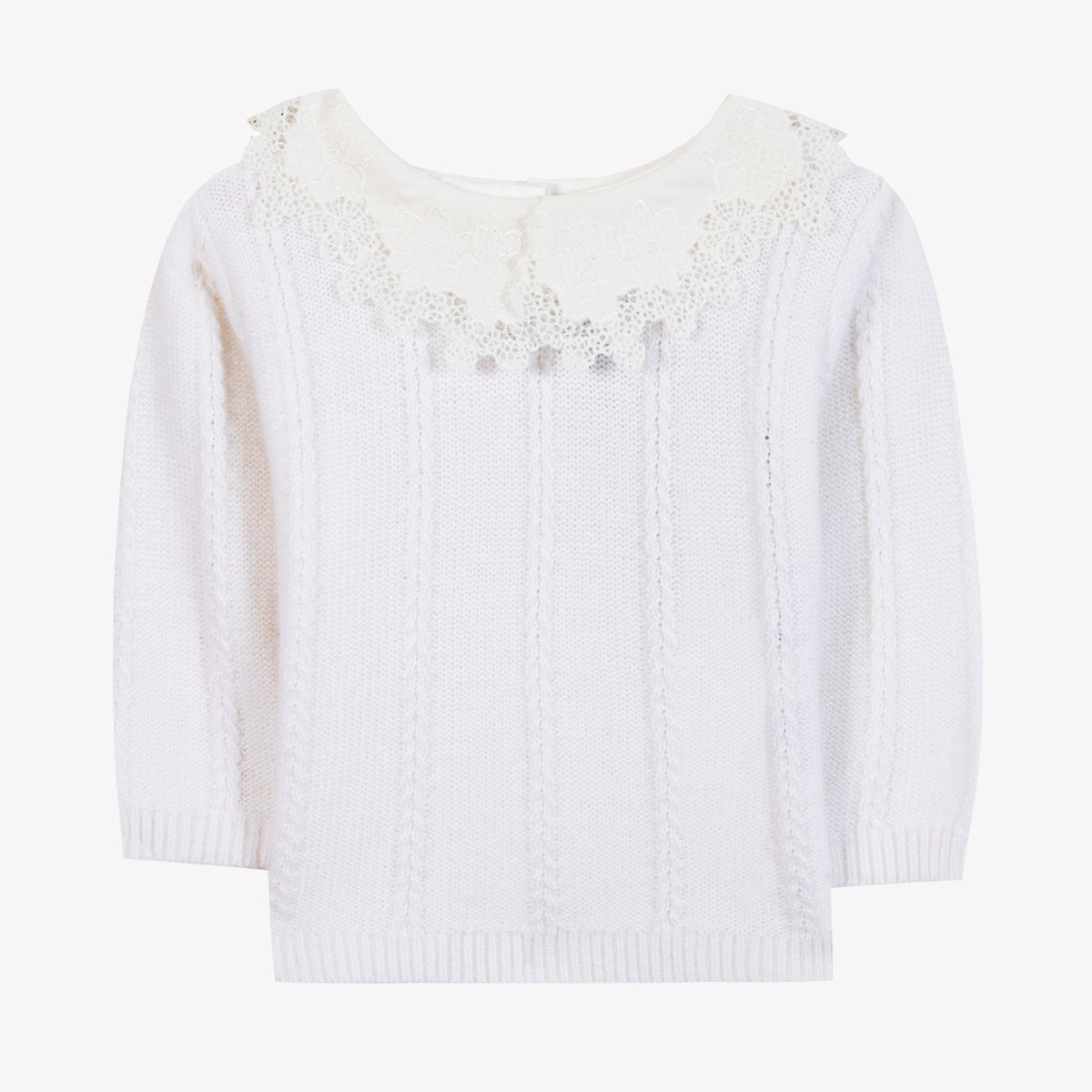 Pull - Ecru col broderie anglaise