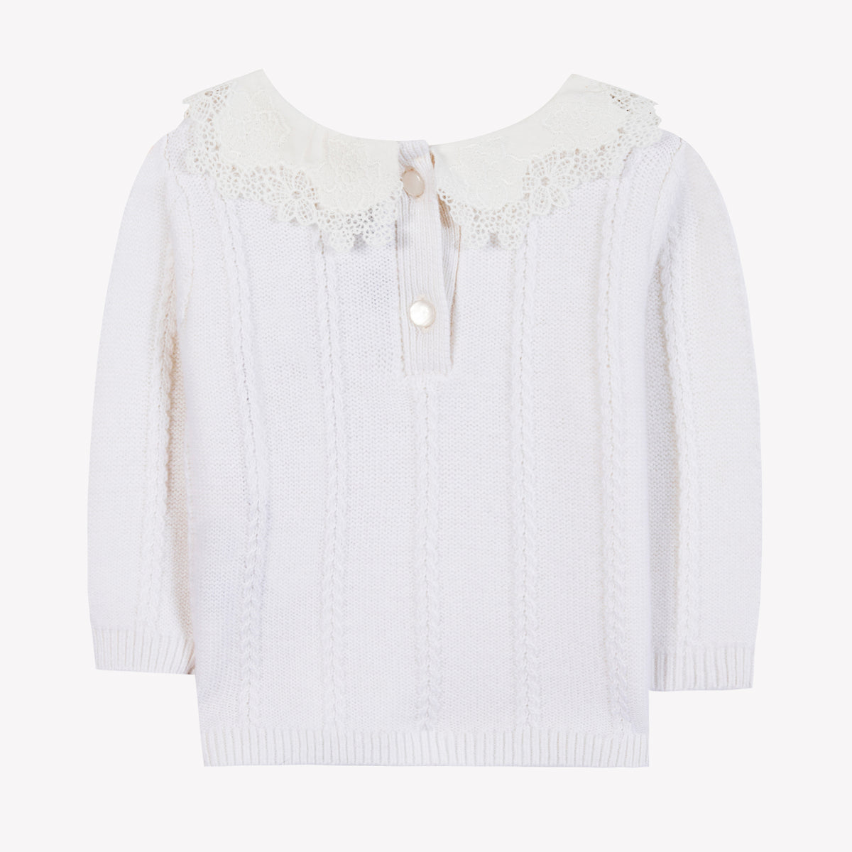 Pull - Ecru col broderie anglaise