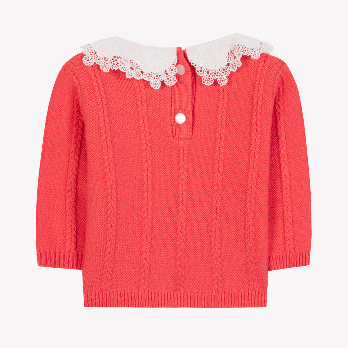 Praline / Pull - Praline Col Broderie Anglaise