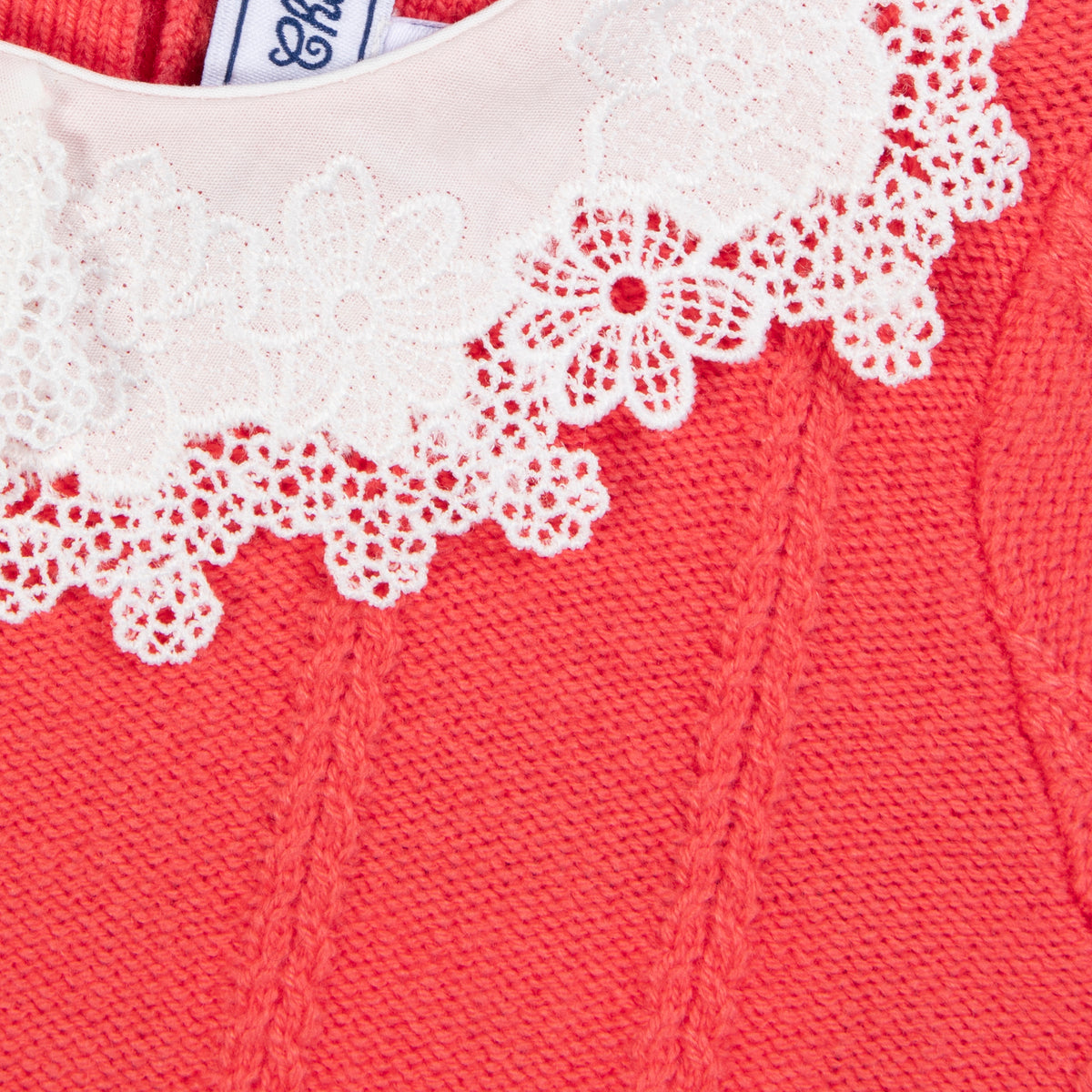Praline / Pull - Praline Col Broderie Anglaise