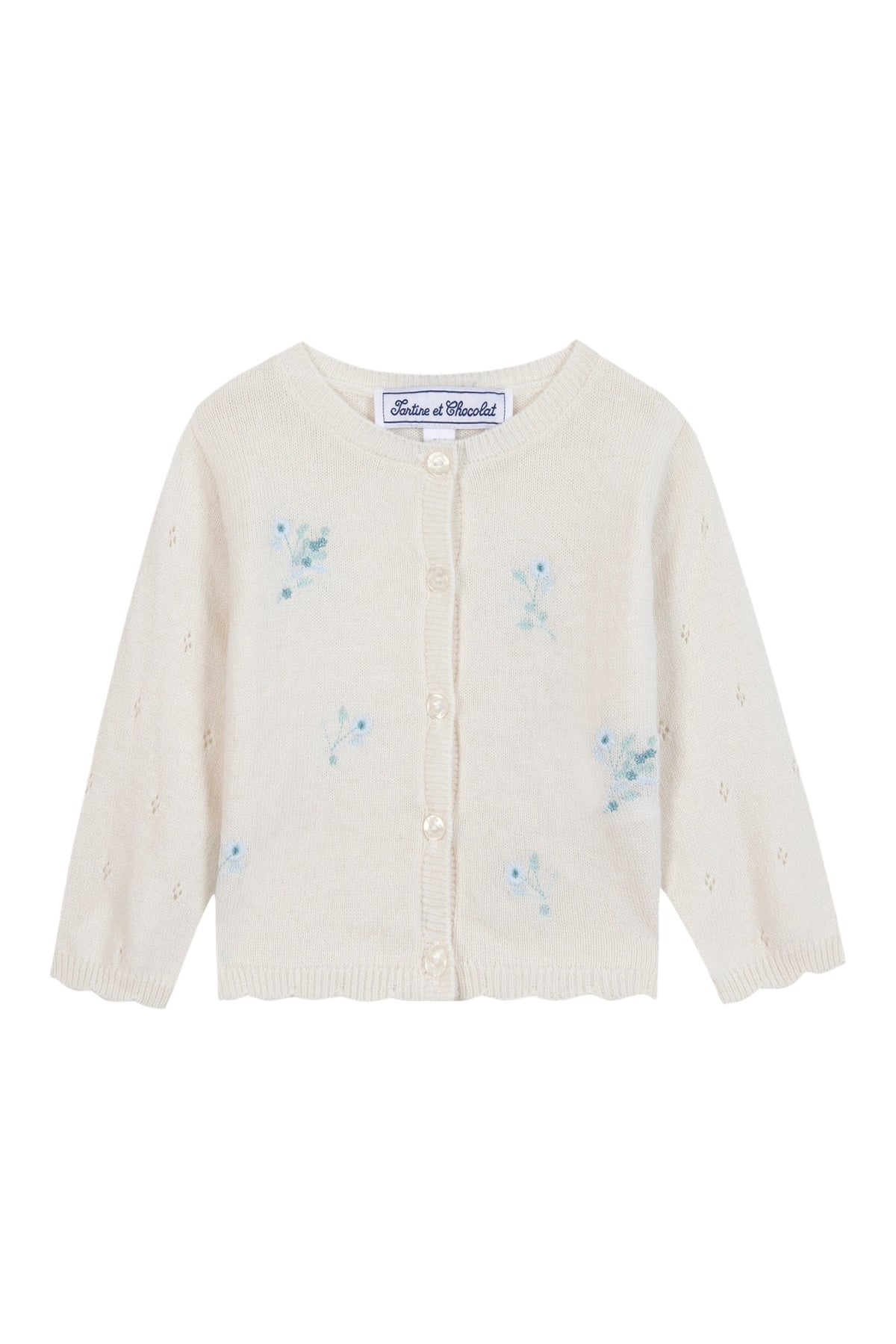 Cardigan - Emeraude broderie florale