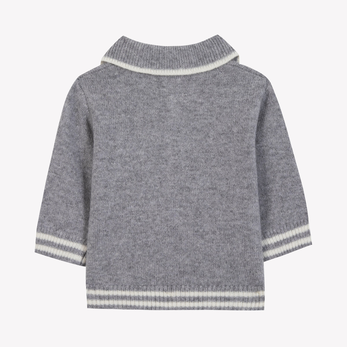 Gris Chiné Moyen / Pull - Gris Chiné Col Pointu
