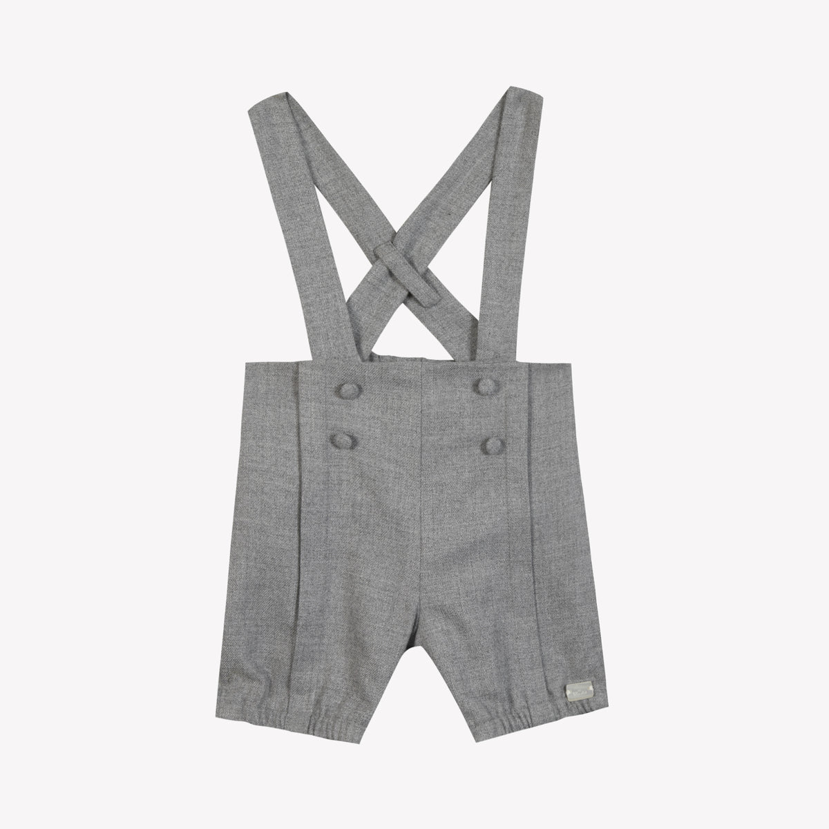 Gris Moyen Chiné / Salopette - Gris Chiné À Boutons