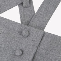Gris Moyen Chiné / Salopette - Gris Chiné À Boutons