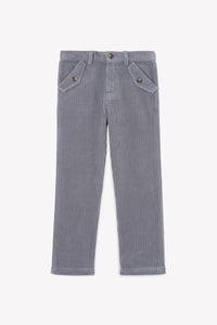 Gris Moyen / Pantalon - Gris Chiné En Velours