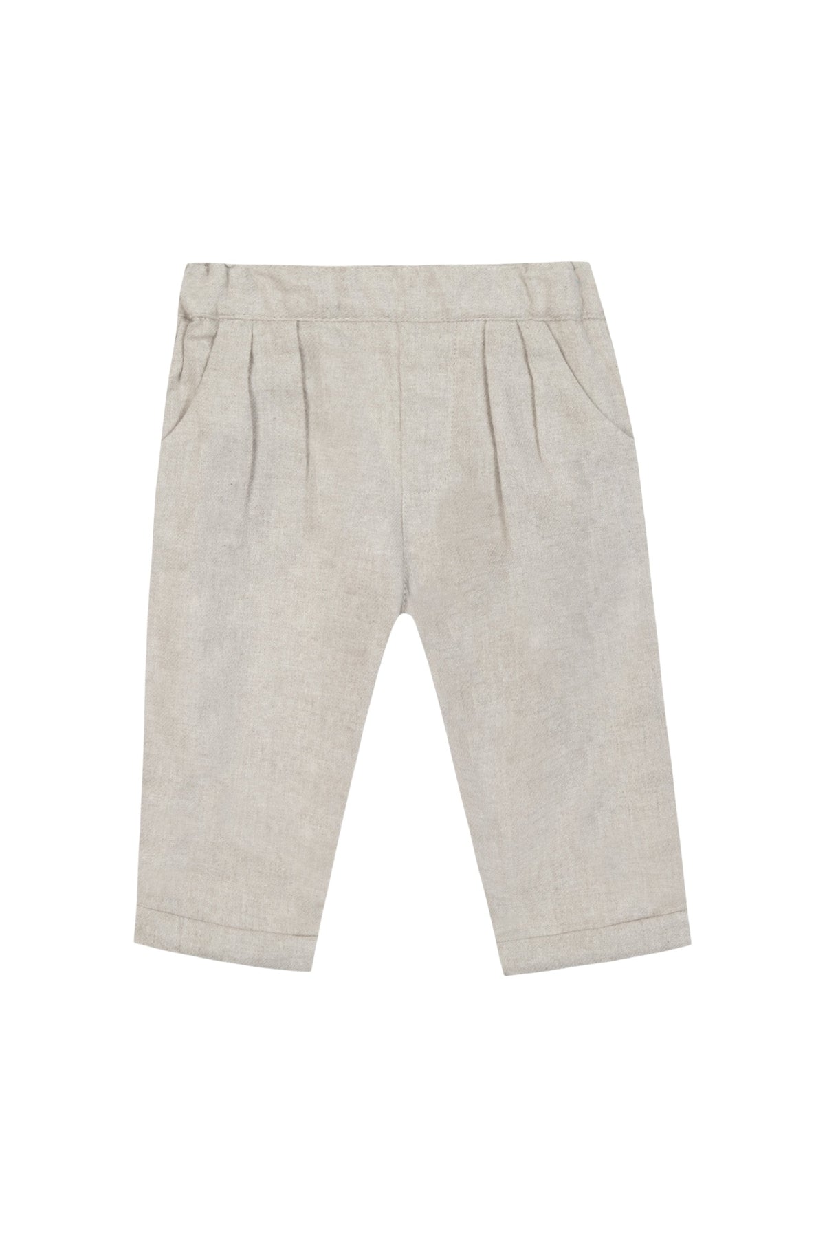 Pantalon - Greige chiné en flanelle