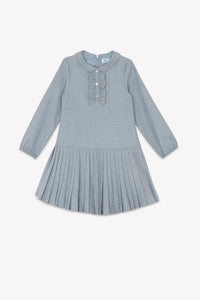 Gris Moyen Chiné / Robe - Gris Plissé