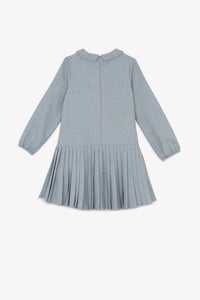 Gris Moyen Chiné / Robe - Gris Plissé