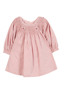 Robe - Rose pâle col smock