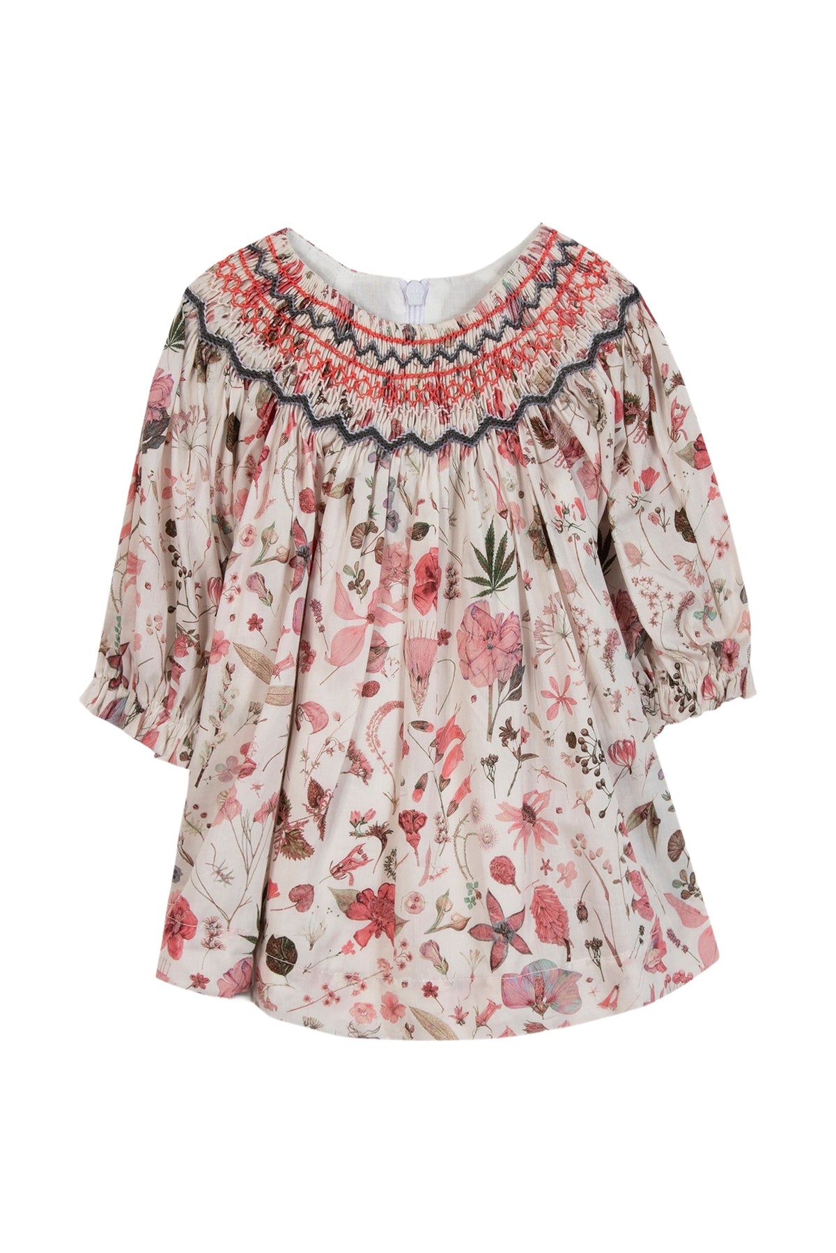 Robe preppy winter en coton - Nacre