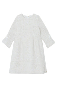 Robe - Ecru en tweed