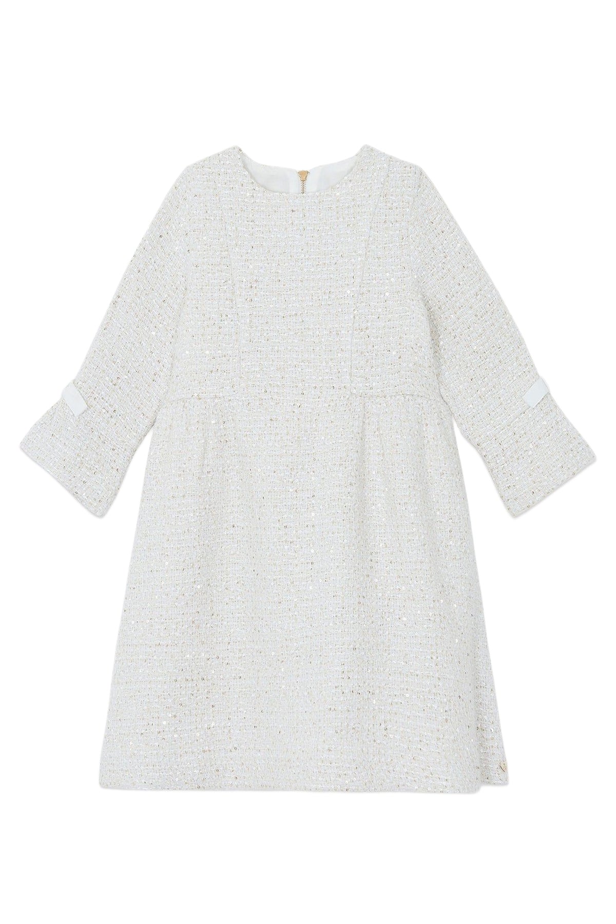Robe - Ecru en tweed