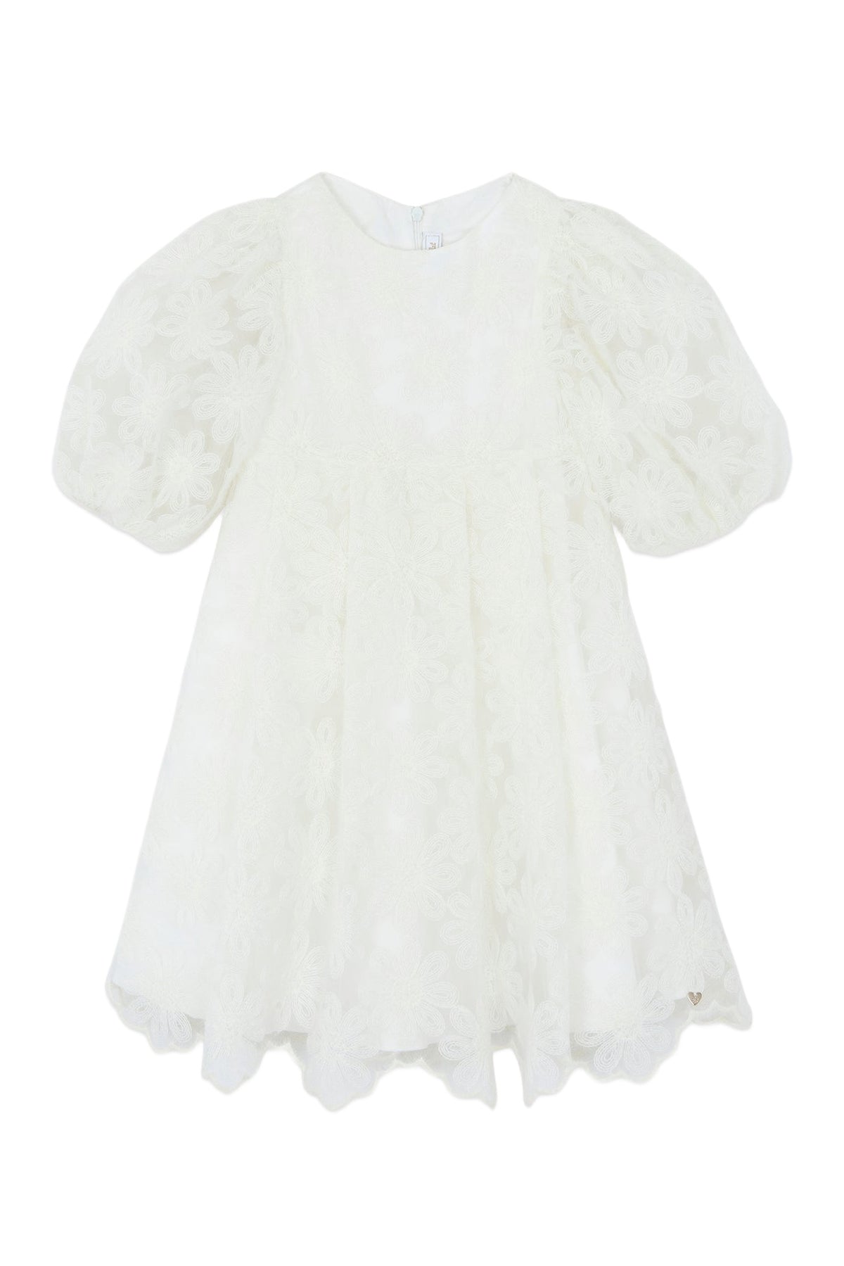 Robe - Ecru tulle fleuri