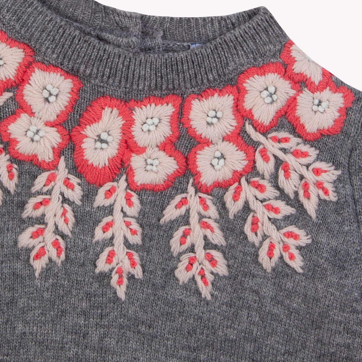 Gris Chiné Moyen / Robe - Gris Chiné Broderies