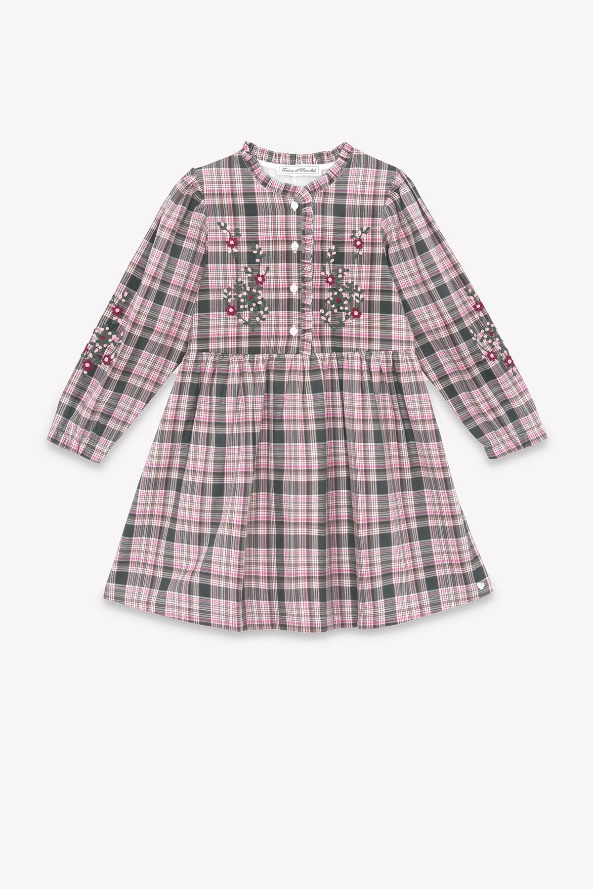 Robe - Vert de gris à carreaux