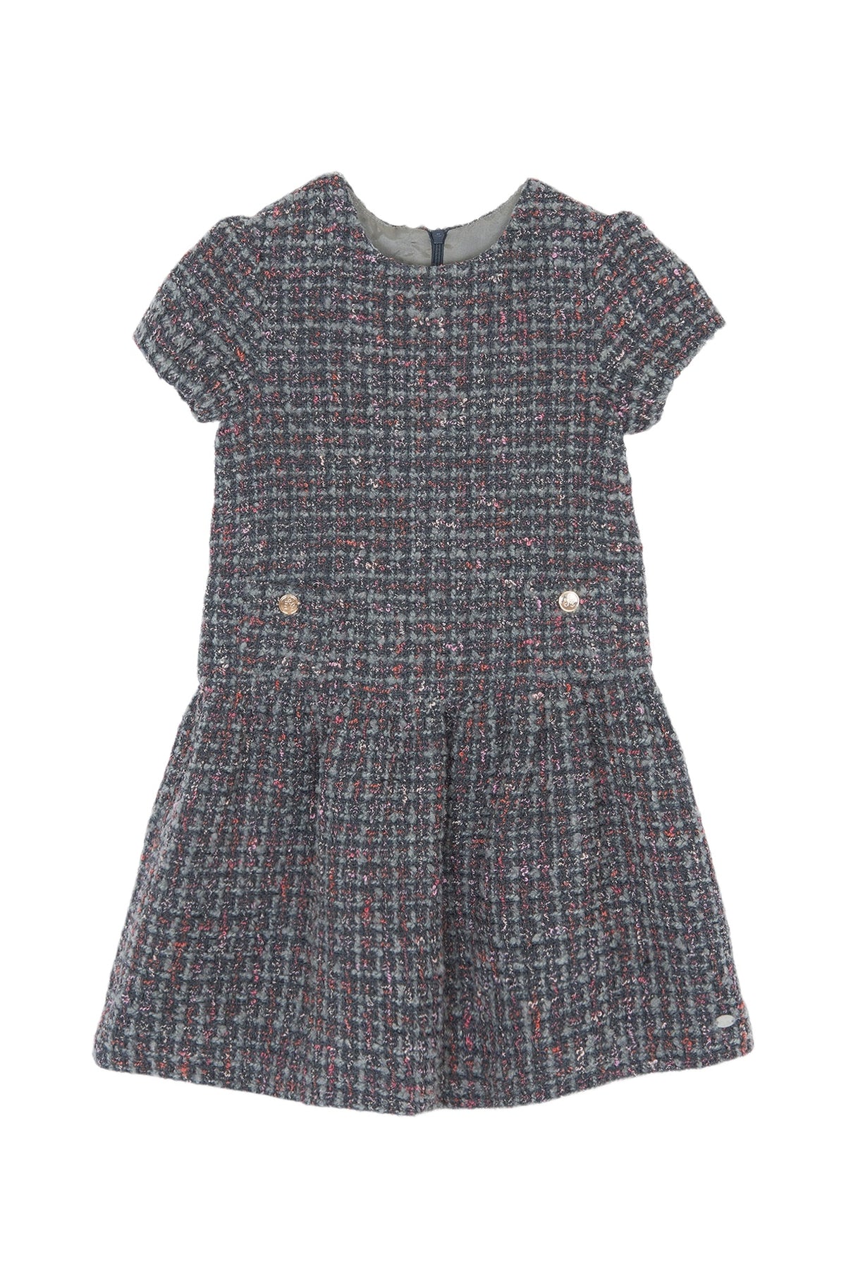 Robe - Gris foncé en tweed