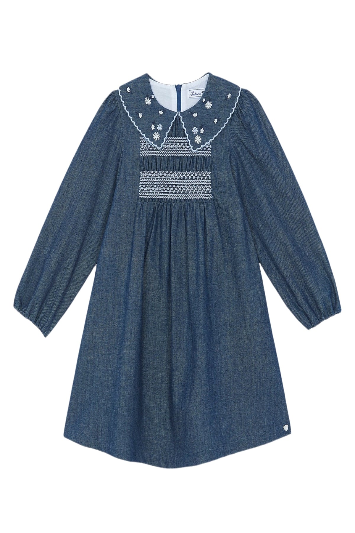Robe - Chambray col claudine