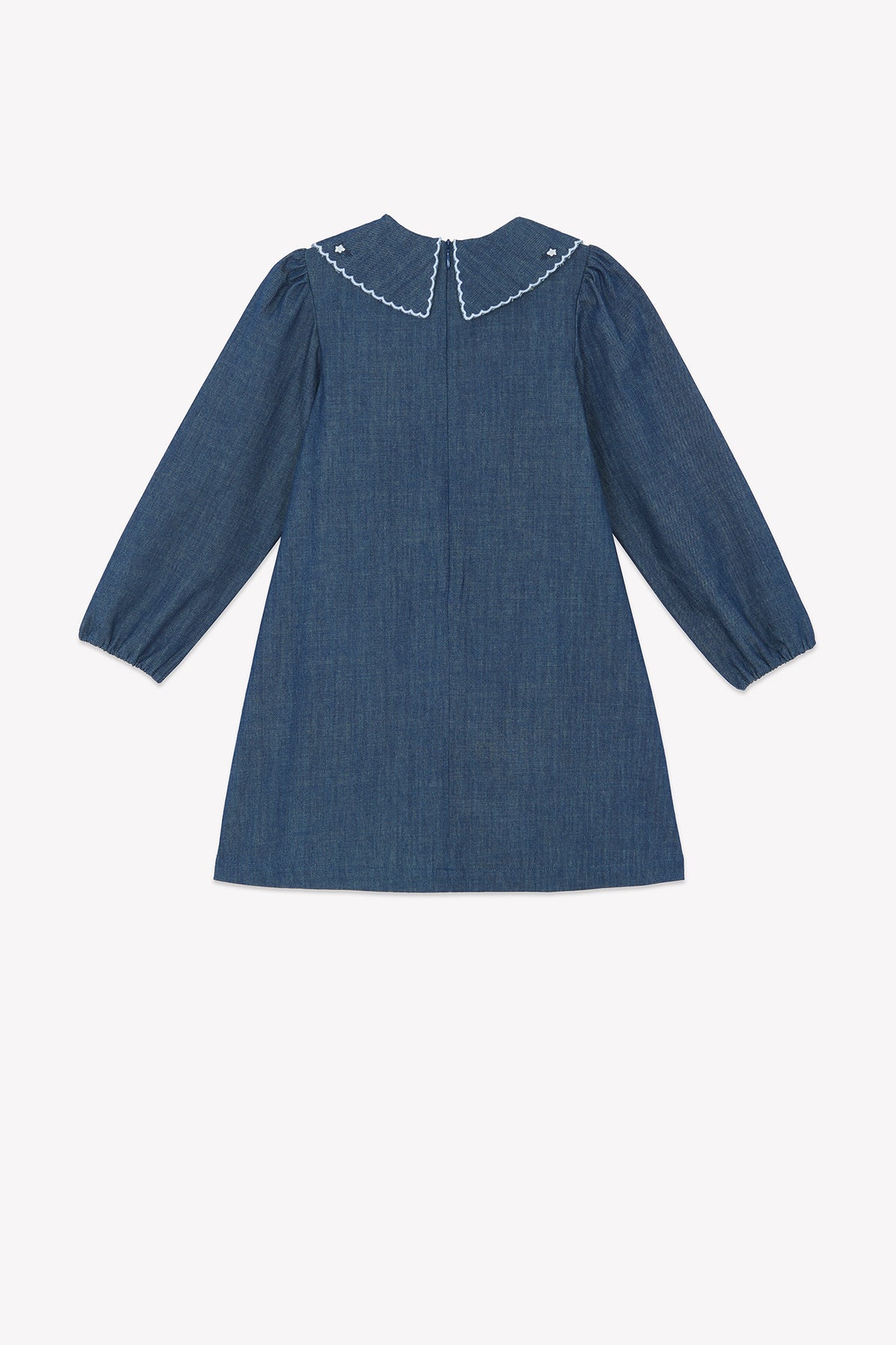 Indigo / Robe - Chambray Col Claudine