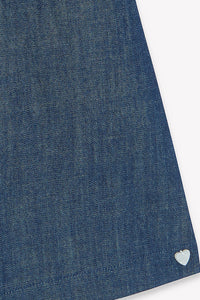 Indigo / Robe - Chambray Col Claudine