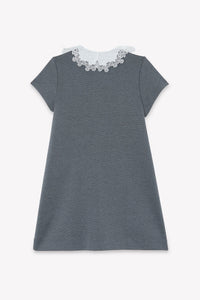 ZNO PICS // Robe - Gris chiné col volanté