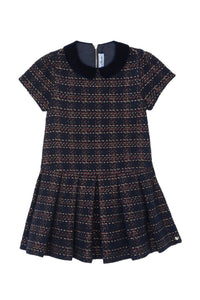 Robe - Marine col claudine