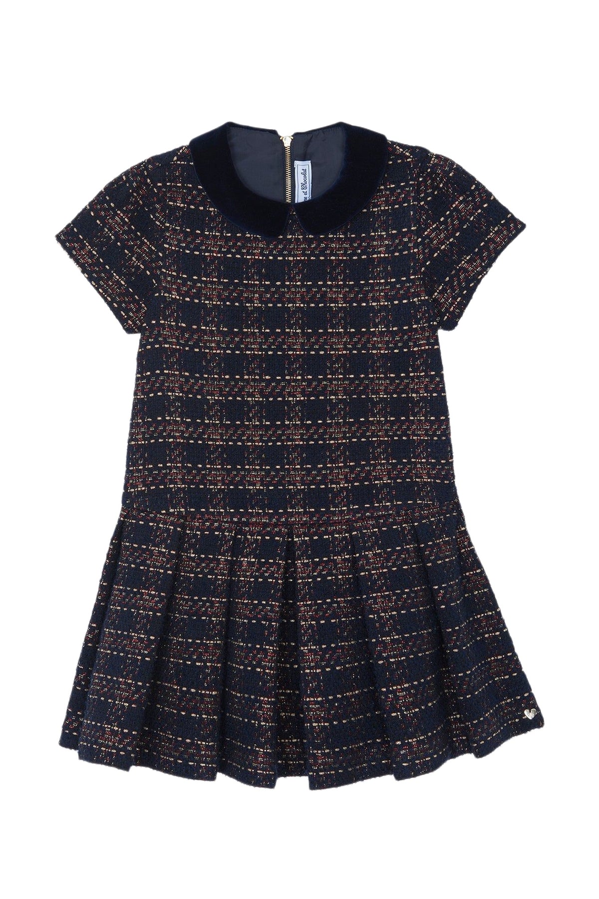 Robe - Marine col claudine