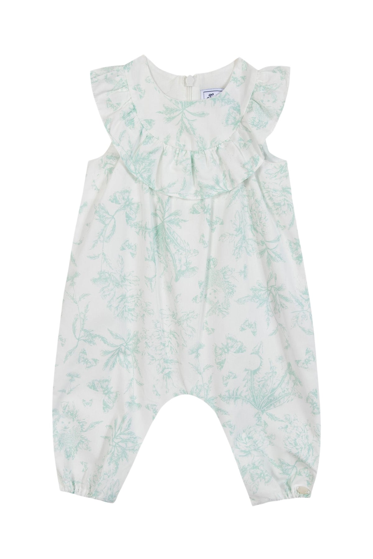 Long-sleeved summer cotton jumpsuit - Aquamarine