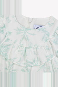 Long-sleeved summer cotton jumpsuit - Aquamarine
