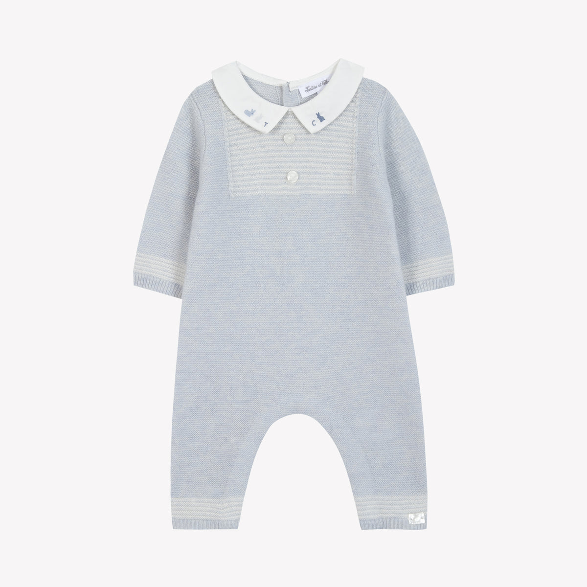 Bleu Céleste Chiné / Combinaison Longue - Bleu Céleste Smocks