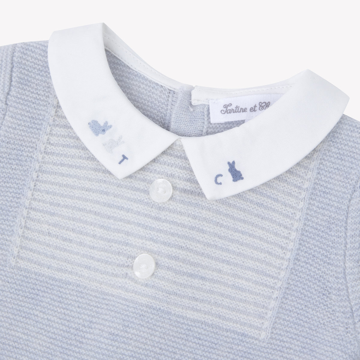 Bleu Céleste Chiné / Combinaison Longue - Bleu Céleste Smocks