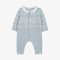 Bleu Celeste Chiné / Combinaison Longue - Bleu Céleste Jacquard
